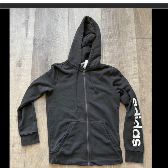 adidas Tops - adidas Full Zip Hoodie in Black Size Medium